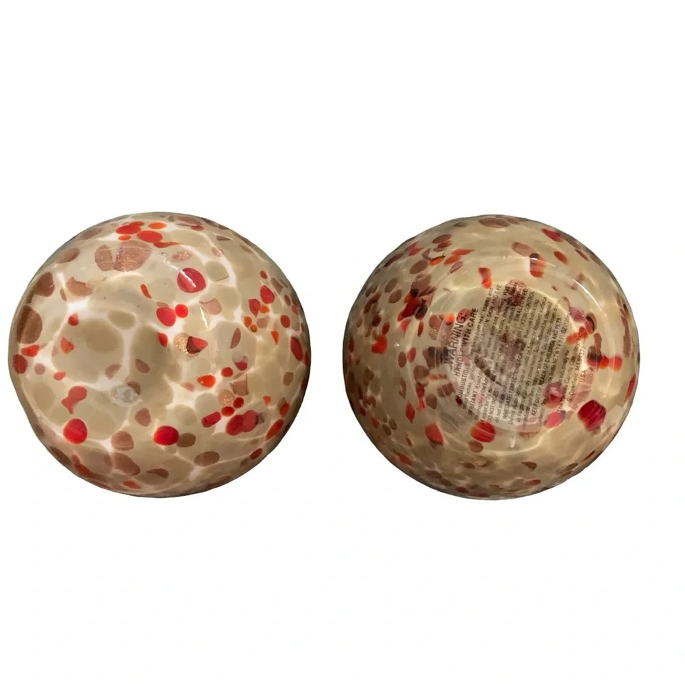 Yankee Candle Speckled Art Glass Bud‎ Vase Cased Candle Holder Lot Of 2